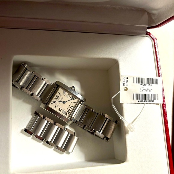 EUC CARTIER TANK FRANÇAISE W51011Q3 Women’s Watch stainless steel - Picture 10 of 10